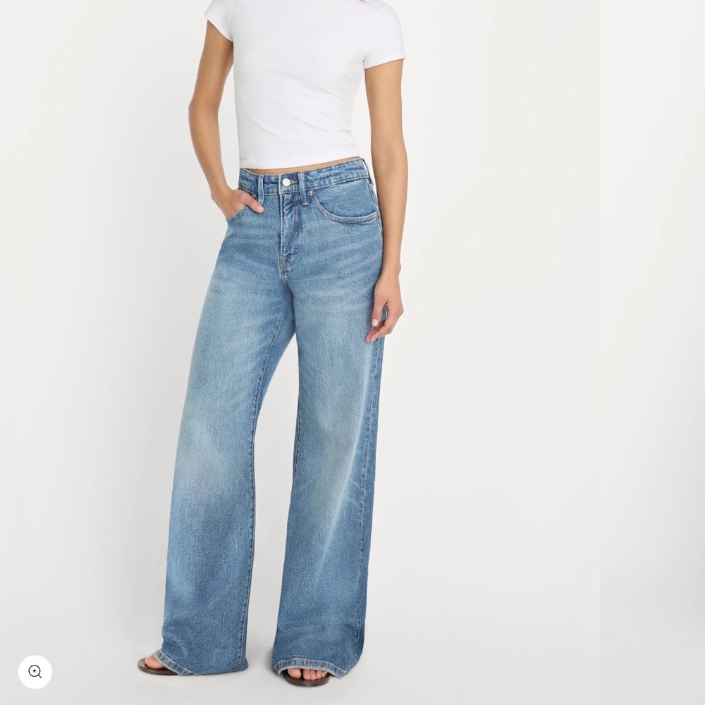 Good American Light Blue Wide Leg Jeans